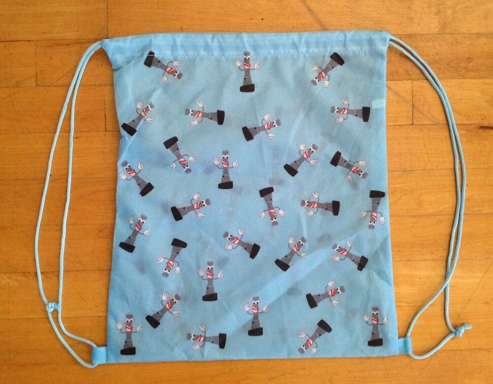 Blue Lighthouse Drawstring Sling Backpack Bag Reusable