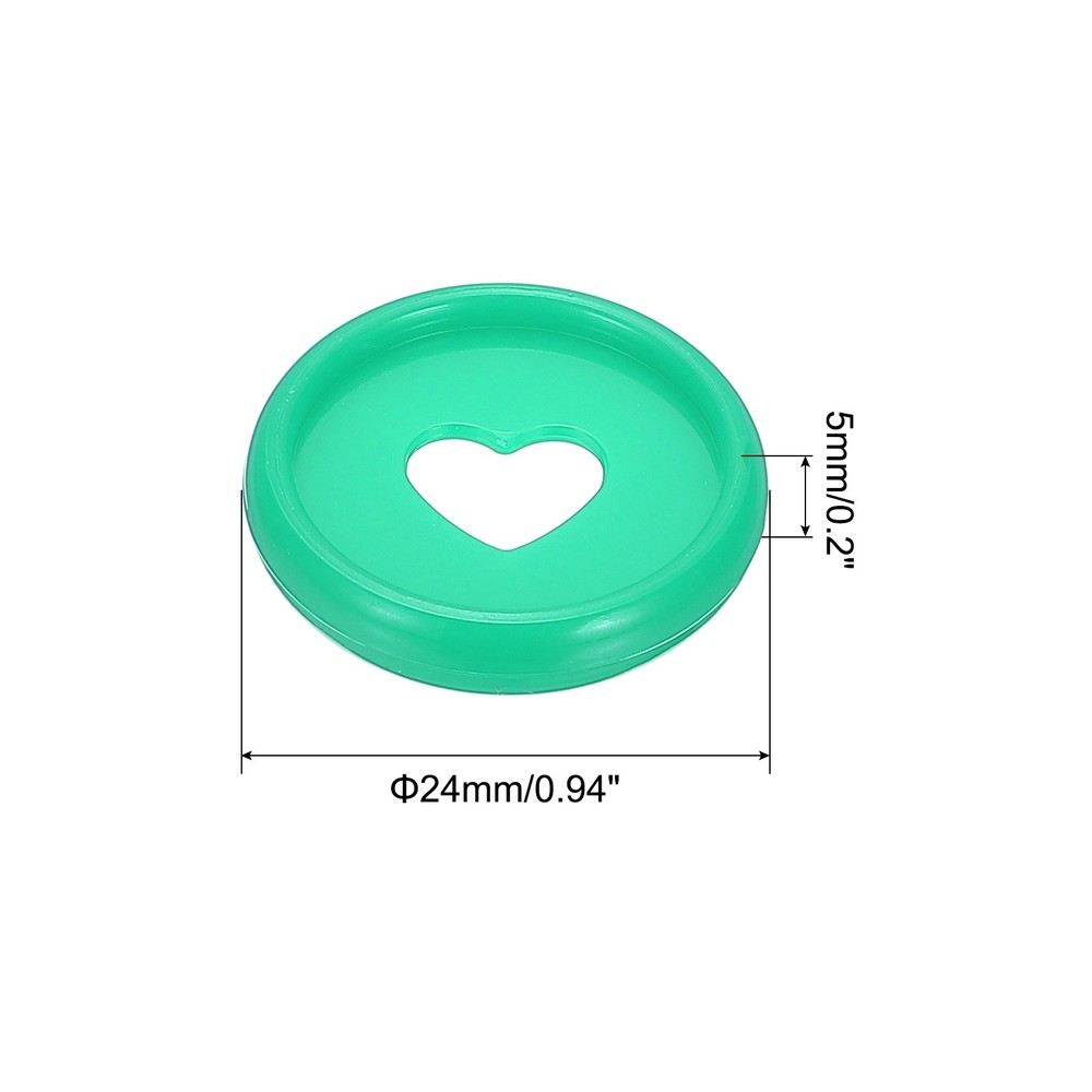 24mm Plastic Book Binding Discs, 22 Pack Expansion Discs Heart, Dark Green