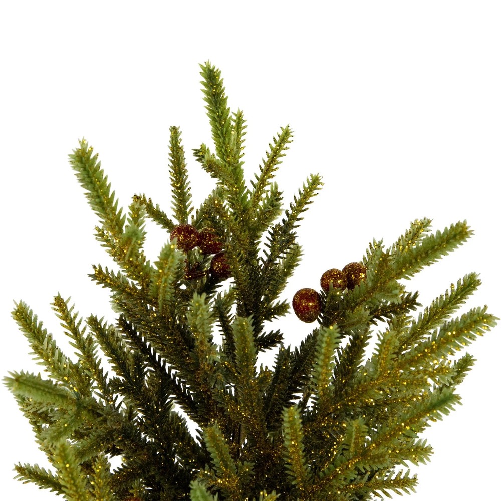 Northlight Mini Pine Berries Artificial Christmas Tree Burlap Base - 12" - Unlit