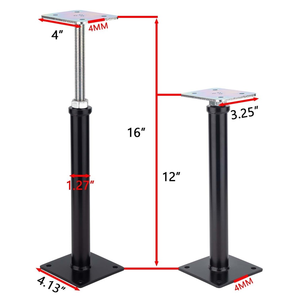 4 Pack Adjustable Floor Jack,Mini Screw Jack,Telescoping Jack for Temporary Supp