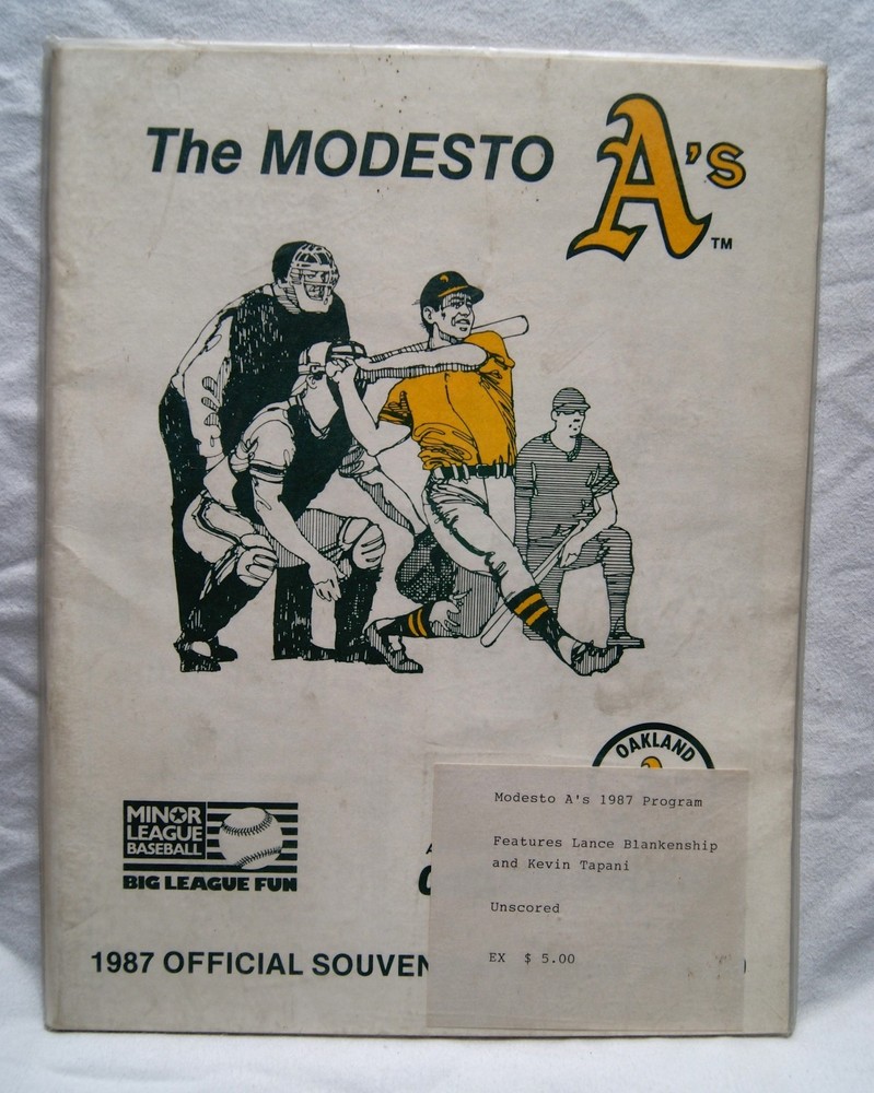1987 modesto a's official souvenir program unscored