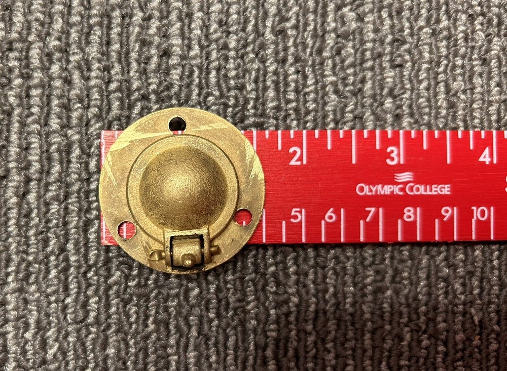 Hatch Handle Round Polished Brass 40mm