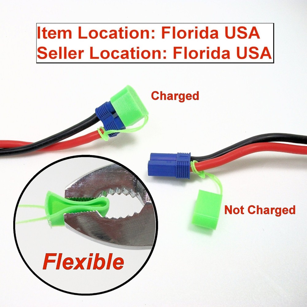 EC5 Lipo Battery Connector Cap Cover Charged Status Indicator GREEN LOOP 12pcs