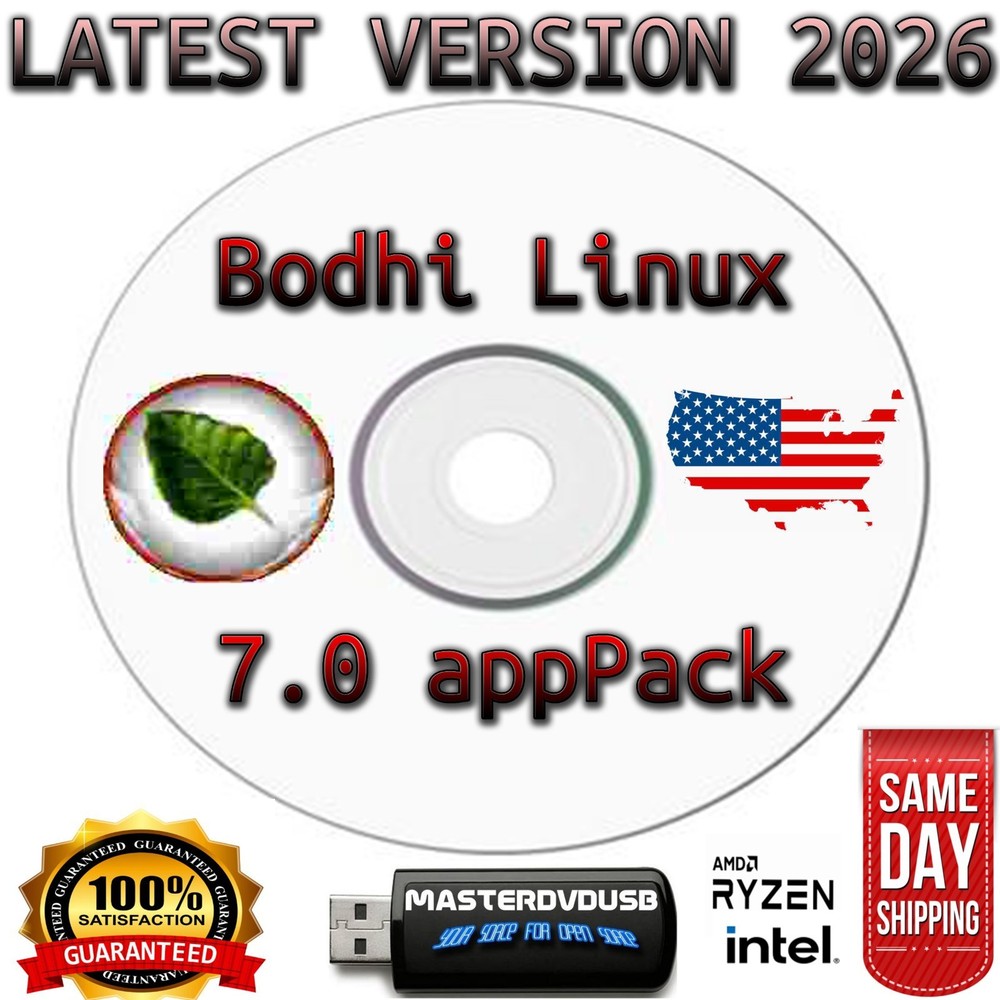 Bodhi Linux 7.0 AppPack Edition Bootable DVD 2026 Latest Version MASTERDVDUSB