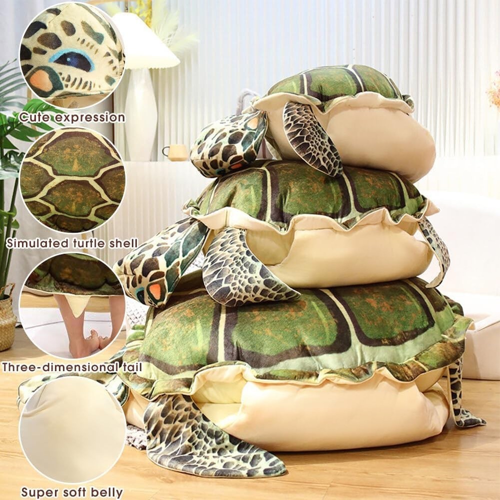 Wearable Turtle Shell Pillows Tortoise Plush Pillow Creative Turtle Shell Stu...