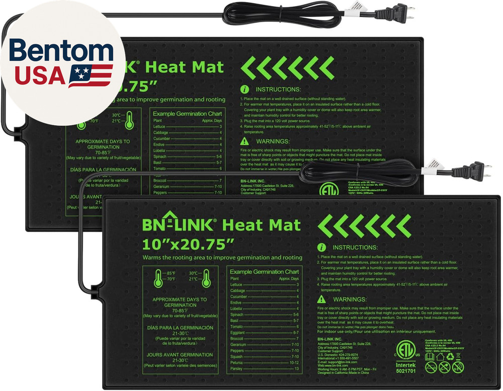 Durable Seedling Heat Mat for Seed Starting 10" X 20.75", 2 Pack Waterproof Warm