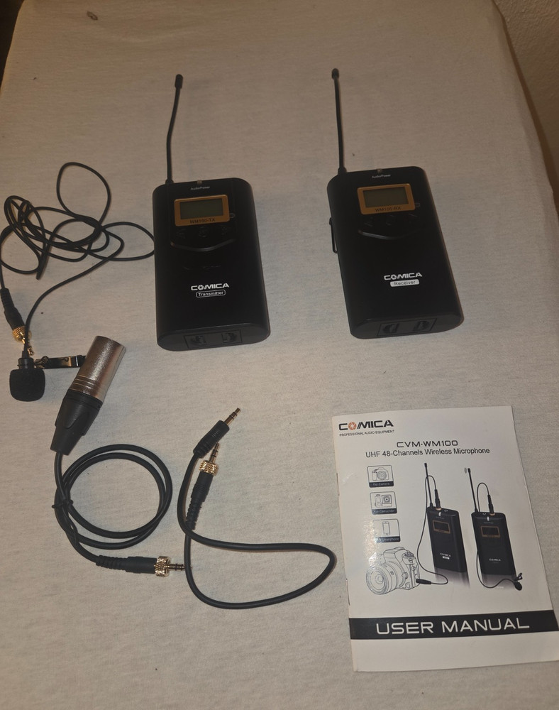 COMICA CVM-WM100 - Wireless Lavalier Lapel Microphone Transmitter Receiver