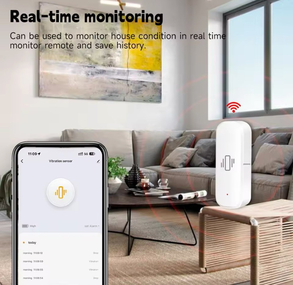 Smart Home WiFi Vibration Sensor Remote Control Home Security