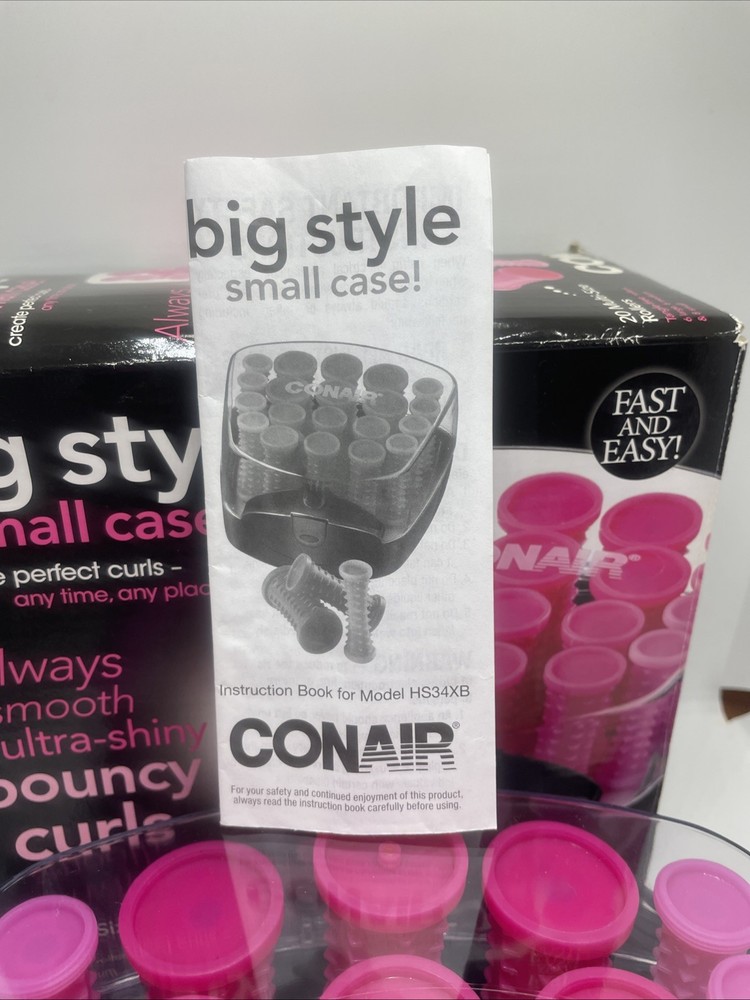 2016 Conair 20 Multi-Sized Rollers Big Style Small Case Pink Curlers