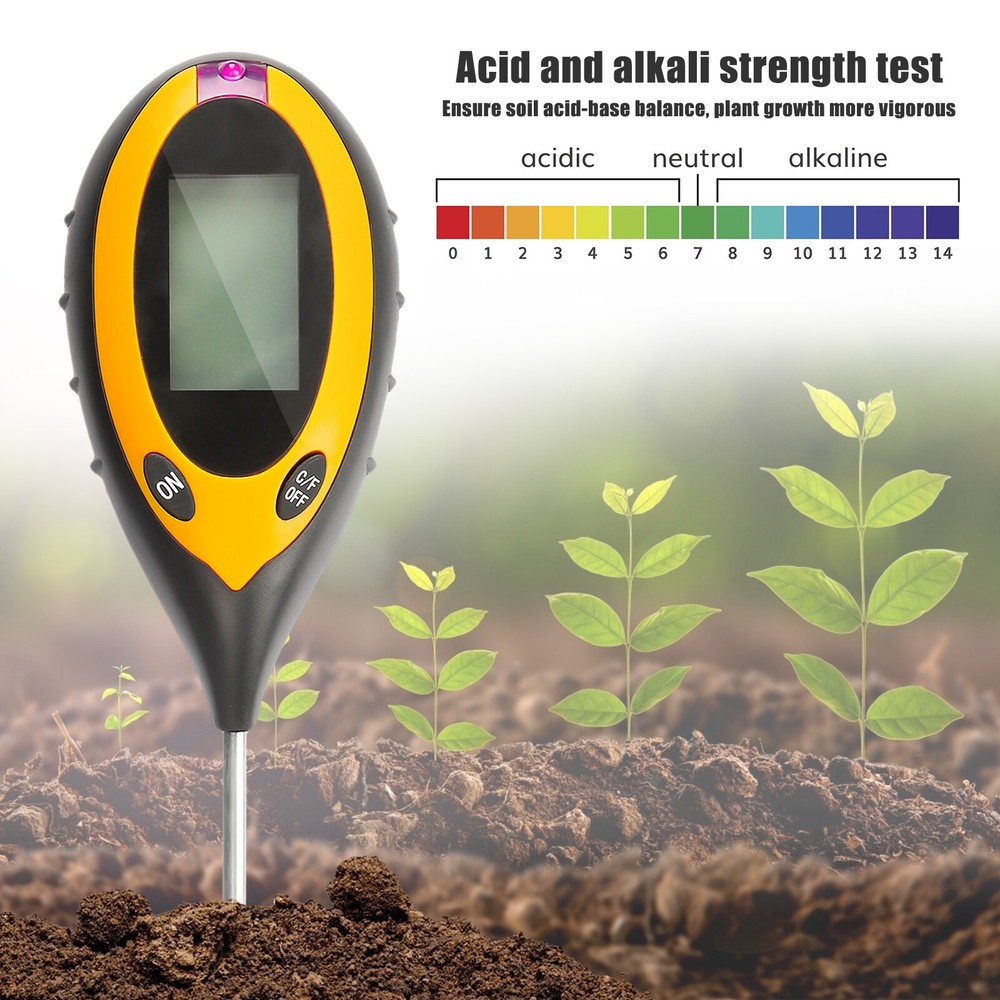 4 IN 1 Digital PH Meter Soil Tester Kit Sunlight Moisture Temperature Measuring
