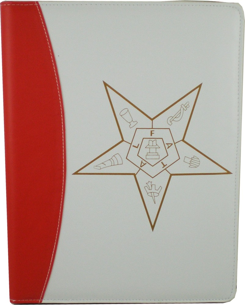 Eastern Star Symbol Padfolio [White - 8.5x11"]
