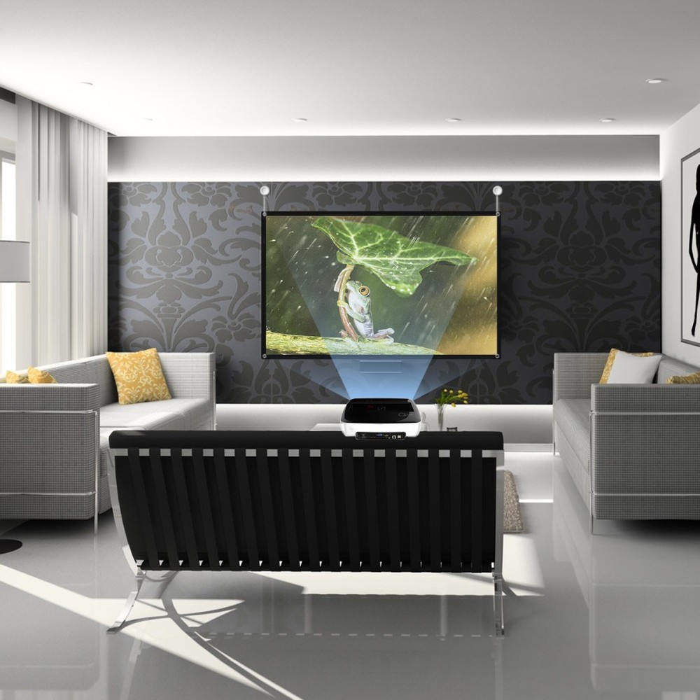 Roll Up Screen Portable Projector Outdoor Daytime Retractable Projection
