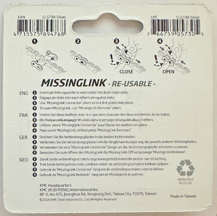 KMC MissingLink Re-Usable Chain Link - 8/7/6 Speed - 7.3mm