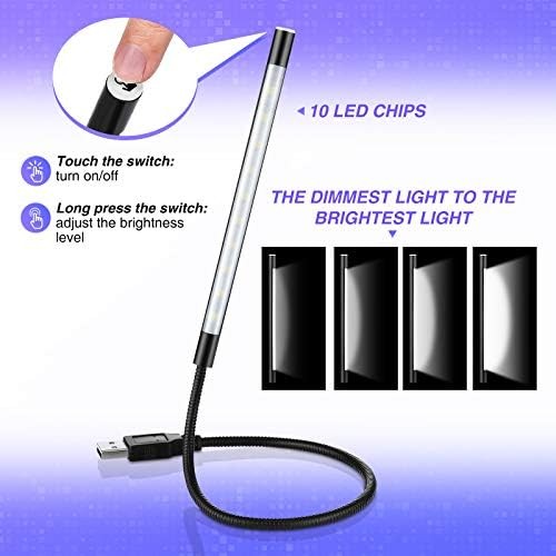 2 USB LED Laptop Lights, Flexible, Touch, 2 Colors