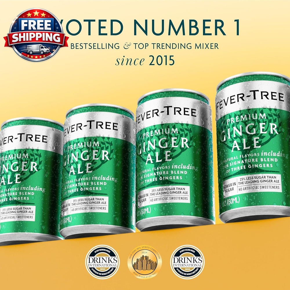 Fever Tree Ginger Ale - Premium Mixer for Refreshing Cocktails