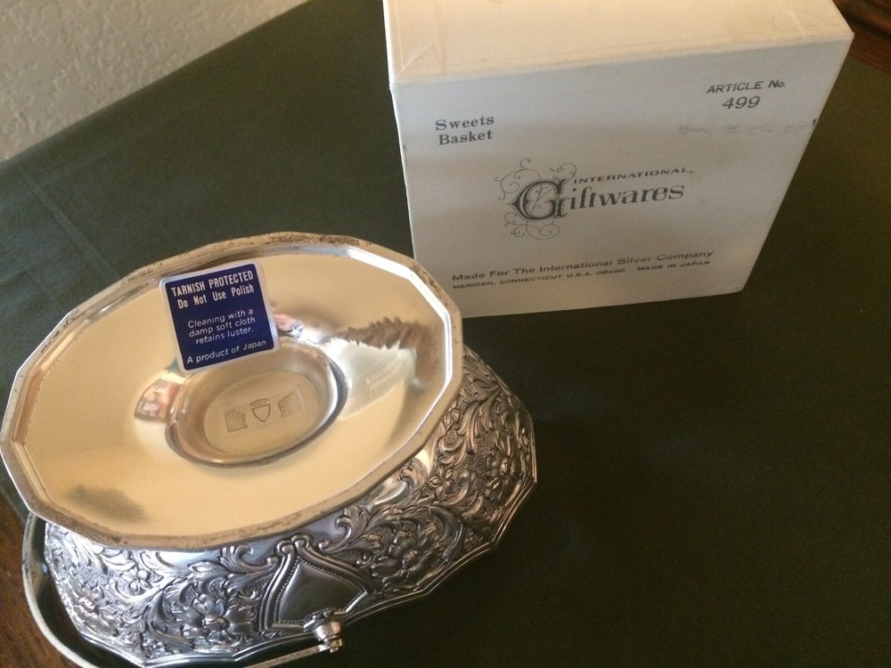 Silver Plated Candy Dish with swing handle