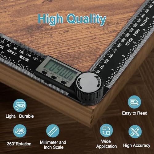 Third Generation Protractor Angle Finder, Digital Angle Ruler with 7Inch/200Mm,