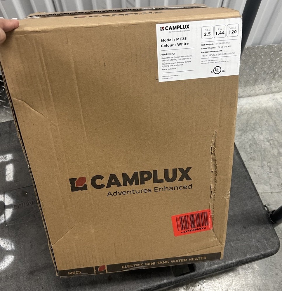 Camplux ME25B Mini Tank Electric Water Heater 2.5 Gallon Under Sink On-Demand