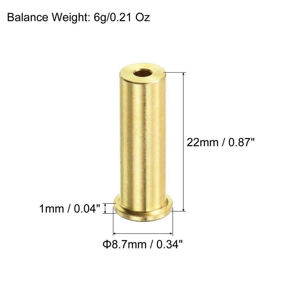 6g Golf Brass Tip Weights, 22x8.7mm Plug Insert Suitable, Copper