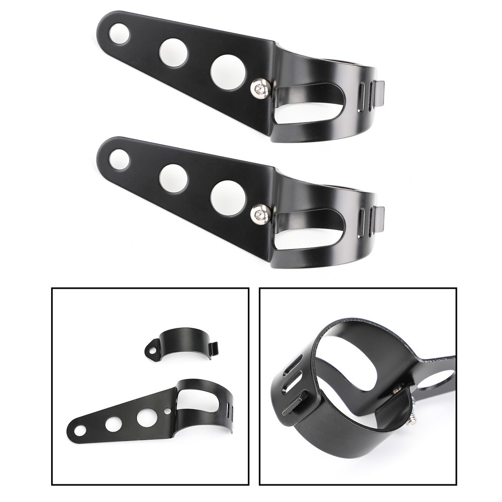 43-50mm Fork Black Headlight Bracket Universal Headlamp Mount Holder Motorcycle