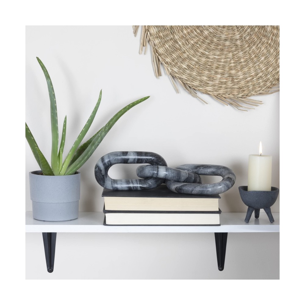 Creative Co-Op Decorative Marble Chain, Variegated Grey Tones