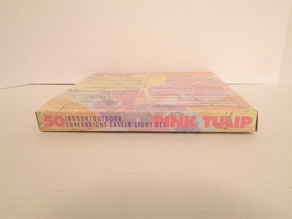 1996 Hopalong Hollows Easter Holiday 50 Pastel Pink Light String MIP