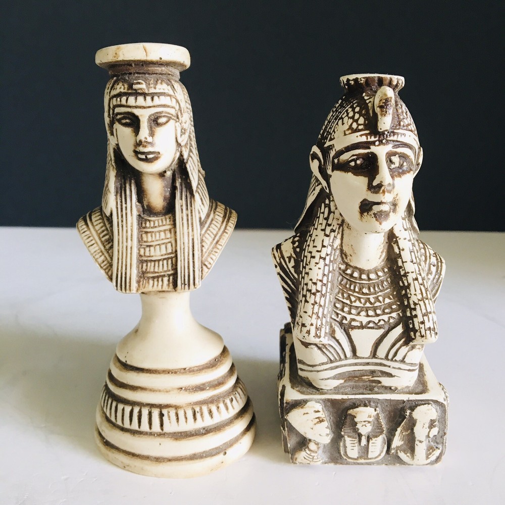 Egyptian Pharaoh Resin Bust Figurines 4.5"