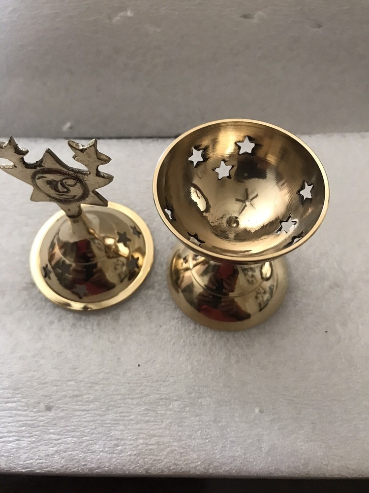 Brass incense burner/ Tea Candle Holder 6” #230
