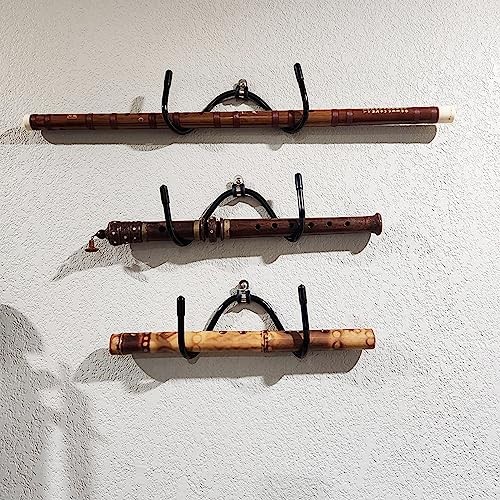 2 Pack Universal Flute Hanger - Wall Mount Hook Stand Storage Display Rack -