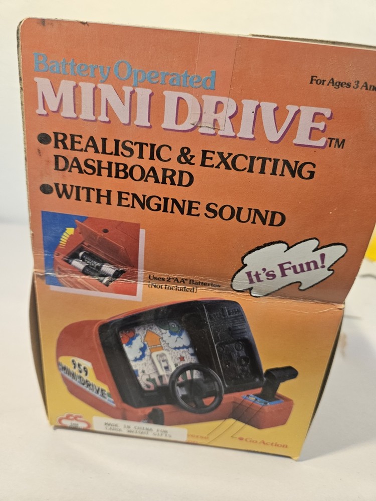 1980 Mini Drive Table Top 959 Dashboard Drive Game Open Box Works! Repaired