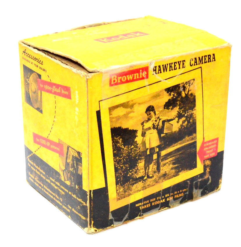 Kodak Brownie Hawkeye Camera In Original Box with Paperwork. Shutter Tested