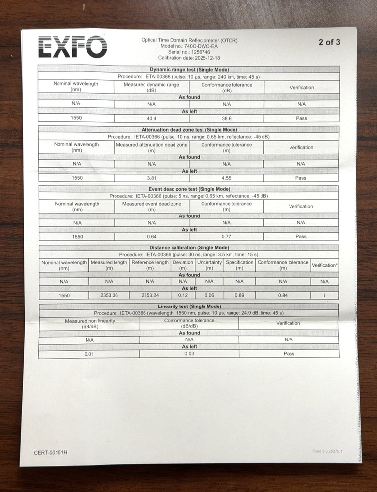 Exfo FTBx-740C-DWC-EA DWDM OTDR Module