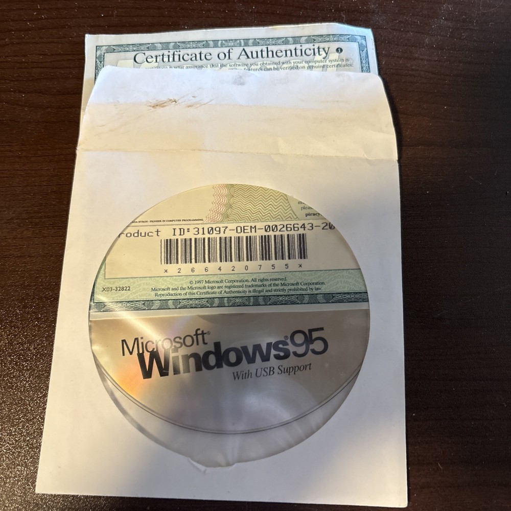 Vintage Microsoft Windows 95 with COA