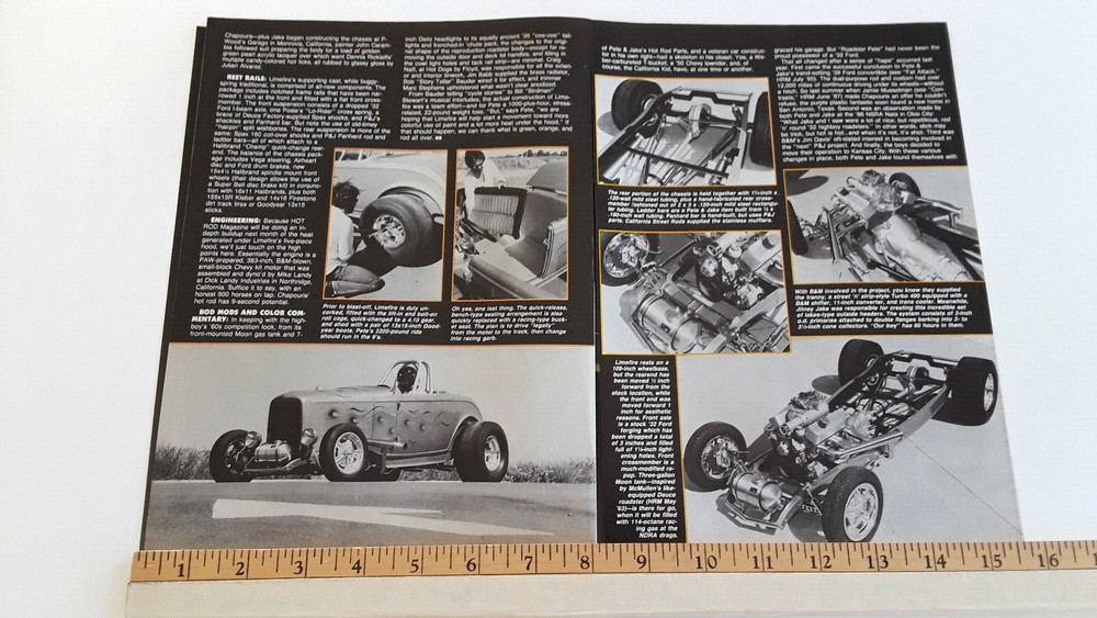 PETE CHAPOURIS 1932 FORD LIMEFIRE ORIGINAL 1987 ARTICLE