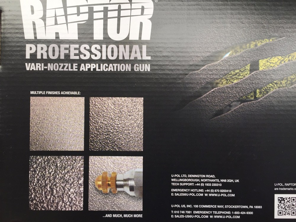 1x Upol Raptor Bedliner Vari-Nozzle Spray Gun Variable Schultz application Gun