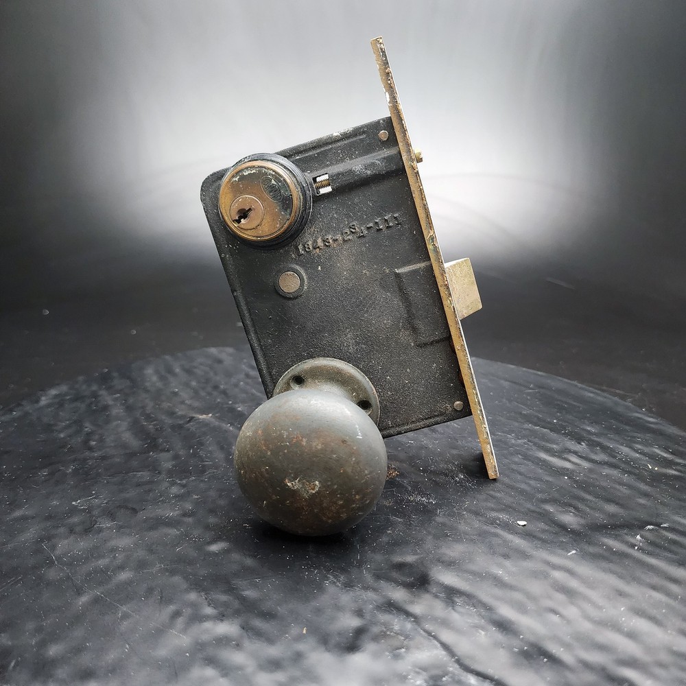 Heavy Duty Brass Corbin #1843 Mortise Lock with Knobs No Key 🔑🚪