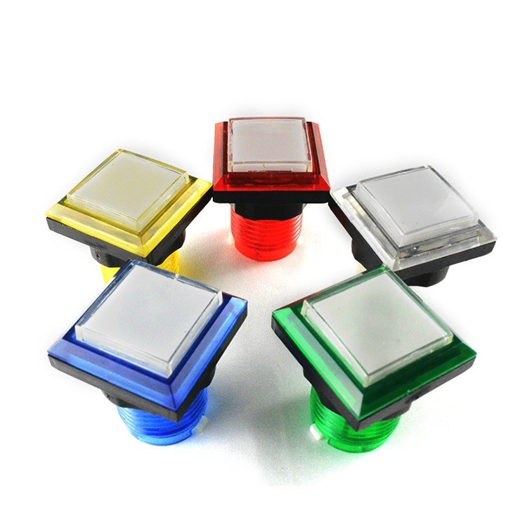 33*33mm Transparent Arcade Square Push Button Illumilated LED With Microswitch e