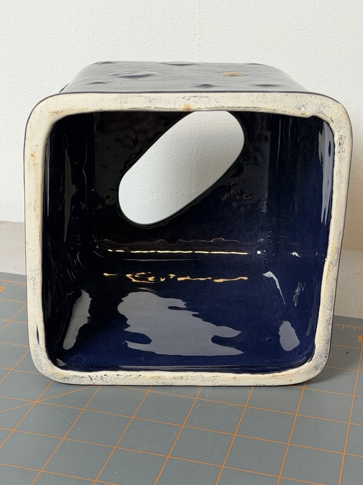 Blue Celestial Tissue Cover Holder Sun Stars Ceramic
