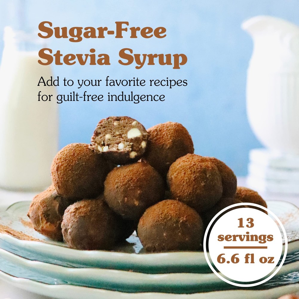 Stevia Syrup, Sugar-Sweetener, Plant-Based Sugar Substitute, Zero Calorie, Su...