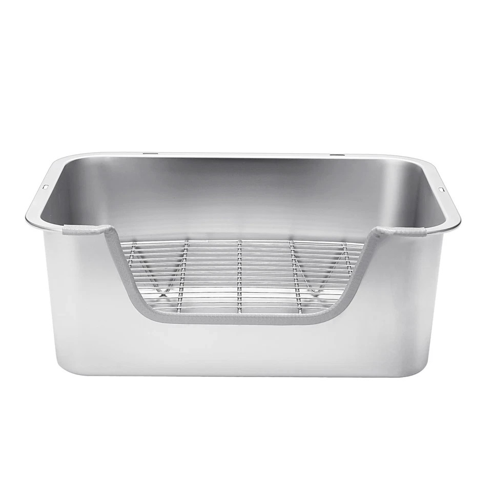 Sorstrem Stainless Steel Sifting Litter Box for Rabbit L