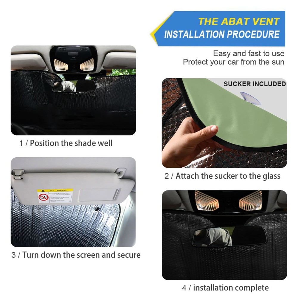 Kigai Green Solid Color Car Windshield M-55 x 27.6 Inch,