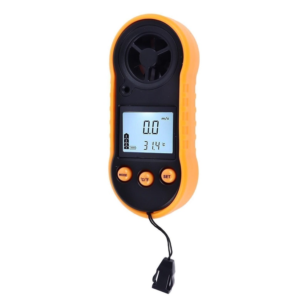 Digital Anemometer LCD Screen Handheld Wind Speed Meter Wind Temperature Gauge