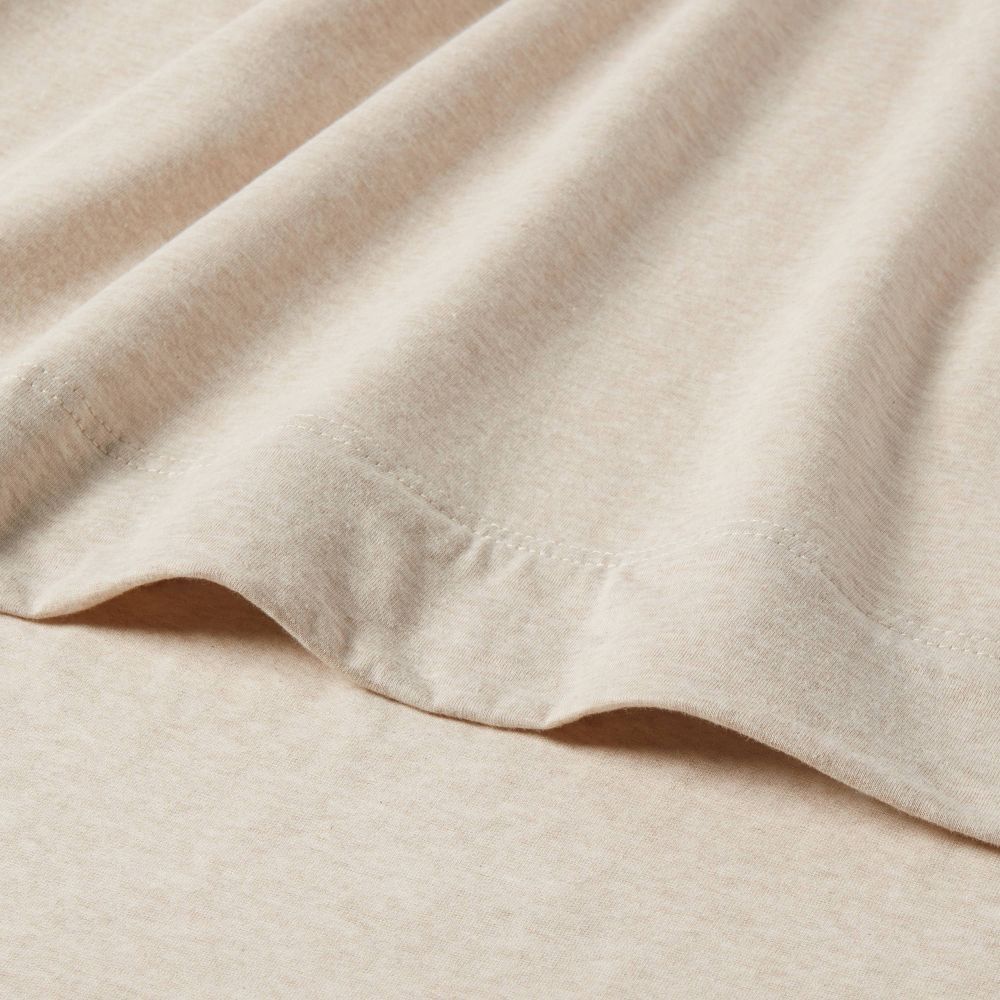 Full Jersey Sheet Sets Heather Oatmeal - Threshold