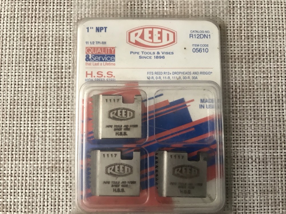 Ridgid R12DN1    1”NPT  Right Hand Pipe Threader Dies (LA06U)  (3 PCS)