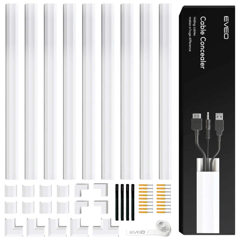 Cable Hider Wall - 153" Wall Cord Hider, Cable Concealer, Wire Covers for Cor...