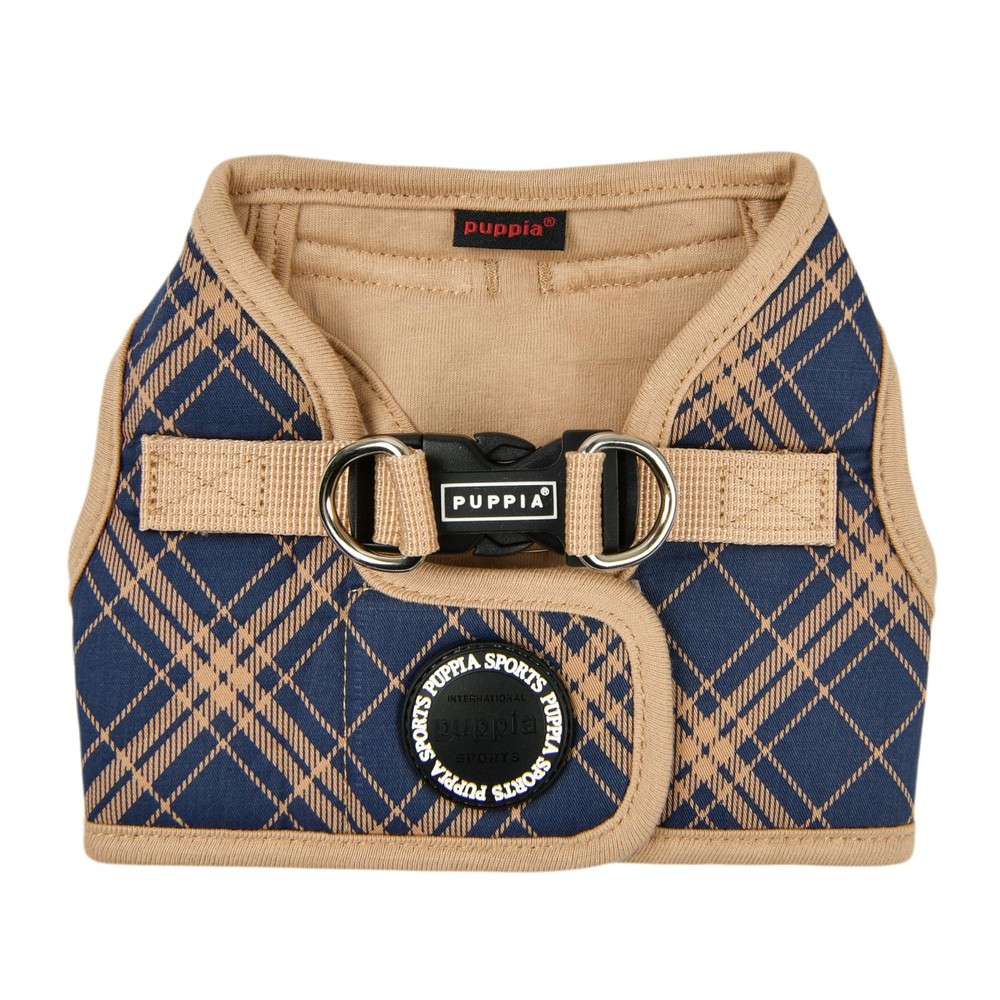 Corwin Dog Vest Harness B Step-in Fashionable Checkered Pattern Navy X-Large