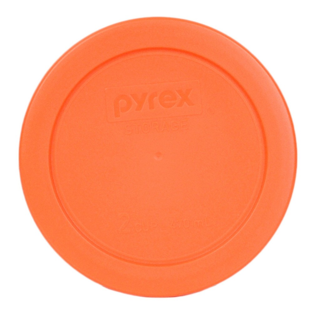 Pyrex Simply Store 7200 2-Cup Glass Bowl & 7200-PC Orange Plastic Lid (2-Pack)