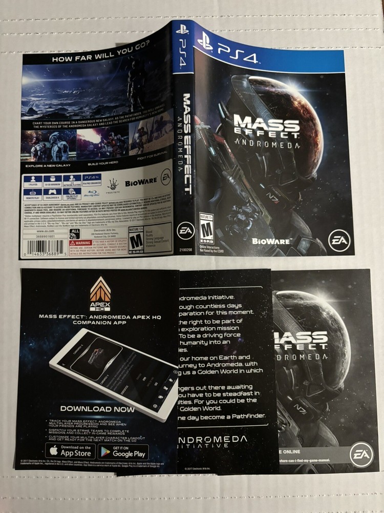 Authentic Replacement Cover Mass Effect Adromeda - PlayStation 4 PS4