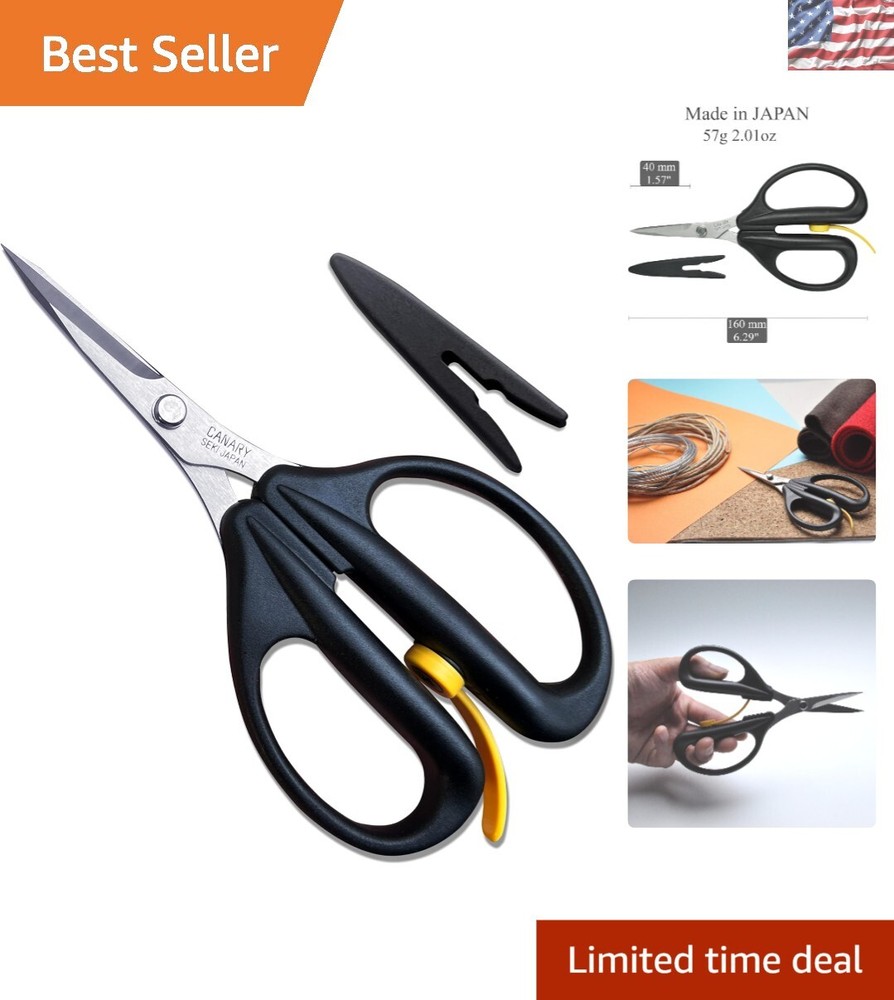 Versatile 6.3" Craft Scissors with Japanese Steel Blade - Comfort & Precision