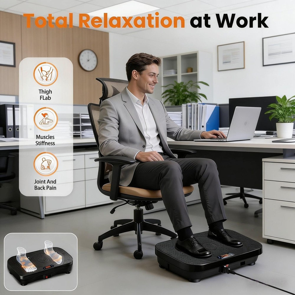 Vibration Plate Exercise Machine -Full Body Shaker with Auto Mode, Acupressur...